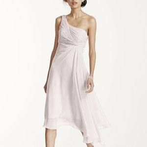 Size 26 Malibu blue one shoulder chiffon dress